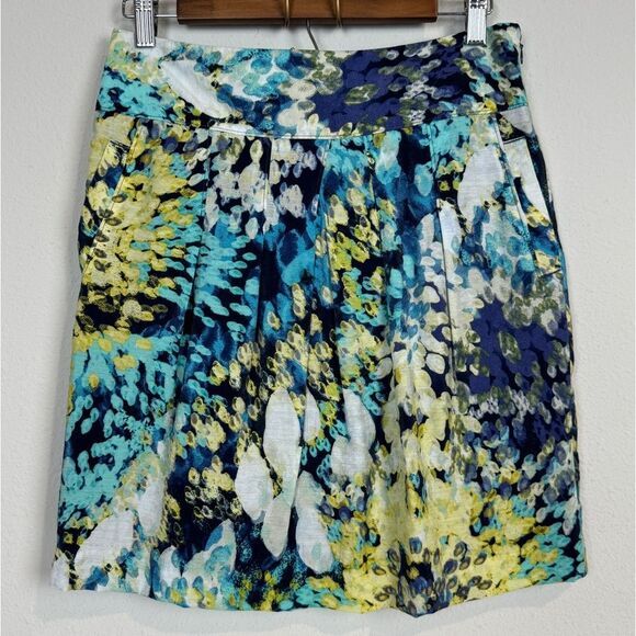Ann Taylor Factory Watercolor Floral Mini Skirt 2 - Picture 1 of 10